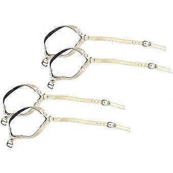 2 Pairs Women's Detachable Buckle Shoe Ankle Straps, PU Metal, Golden, Easy to Wear, Decorative for High Heels, Pumps