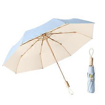 Windproof Umbrella UPF50+ UV Protection Folding Sun and Rain Parasol for Women with Large Canopy