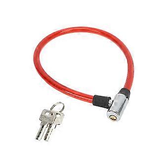 Cabo de trava para bicicleta com chaves, 60 cm x 13 mm, cabo de segurança antifurto para bicicletas, motocicletas e scooters - vermelho
