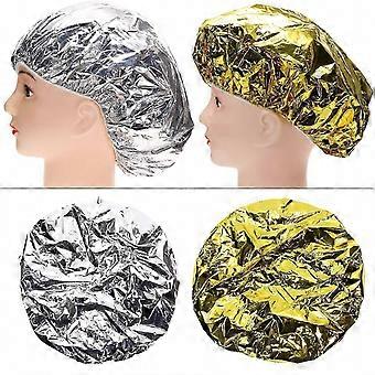 Aluminum Foil Hair Processing Cap, 4PCS Heat Cap for Deep Conditioning, Hair Coloring and Oil Treatments, Gold and Silver