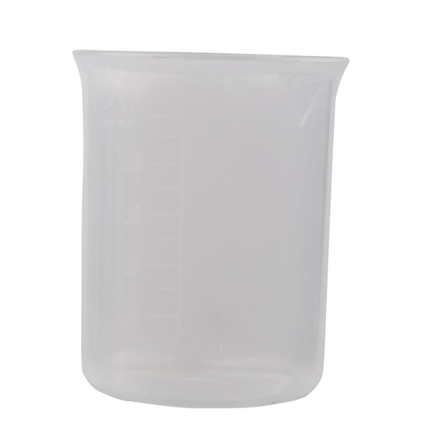 Clear White 100ml Plastic Measuring Cup Beaker Compatible with Lab Kitchen Use