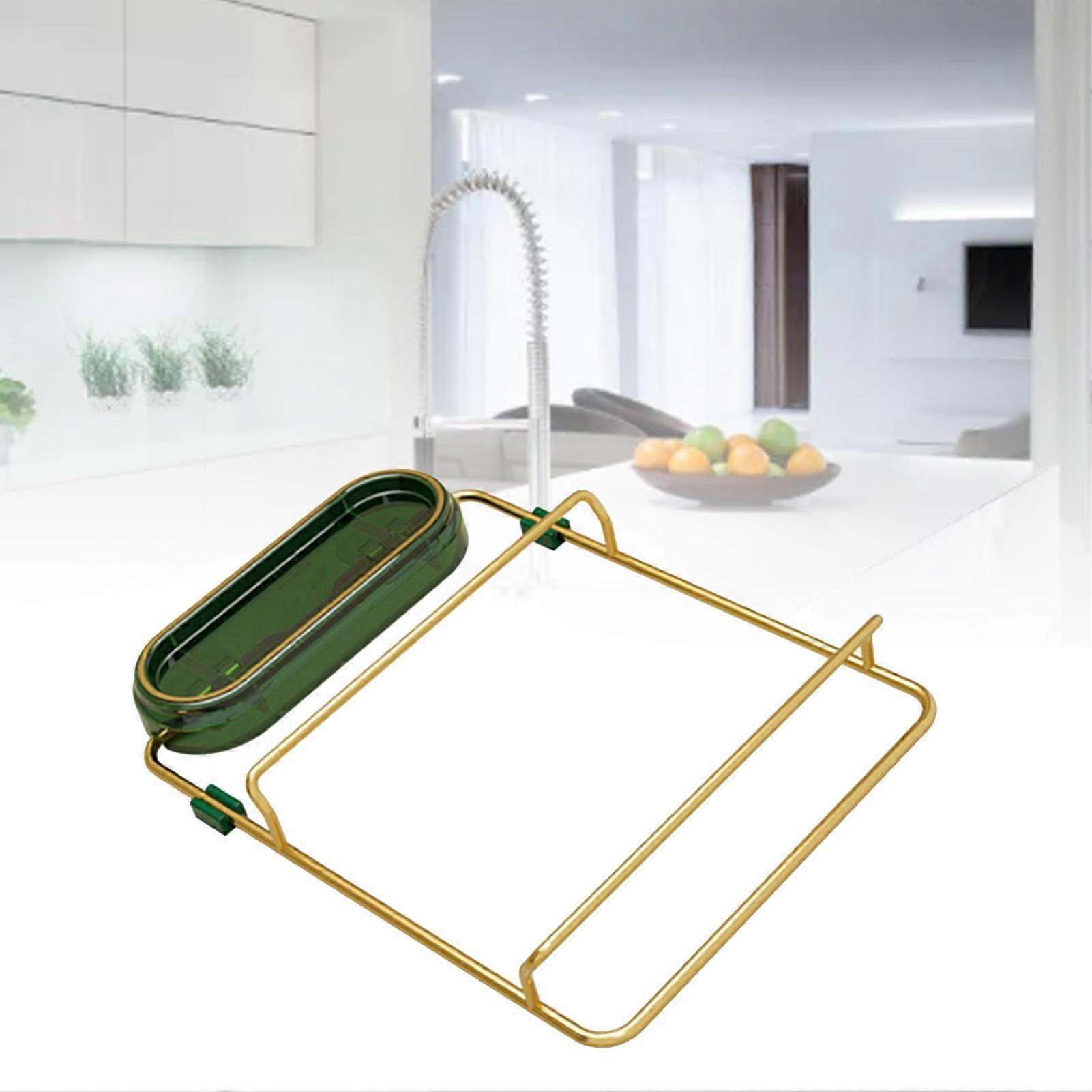 Kitchen Sink Drain Strainer Rack with 50PCS Filter Screen Foldable Sink Filter Rack Bracket for Waste Leftover