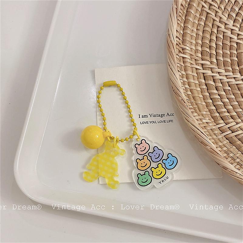 Retro Karhu riipus Korean versio Monipuolinen väri pallo akryyli avainketju tyttö karkki riipus