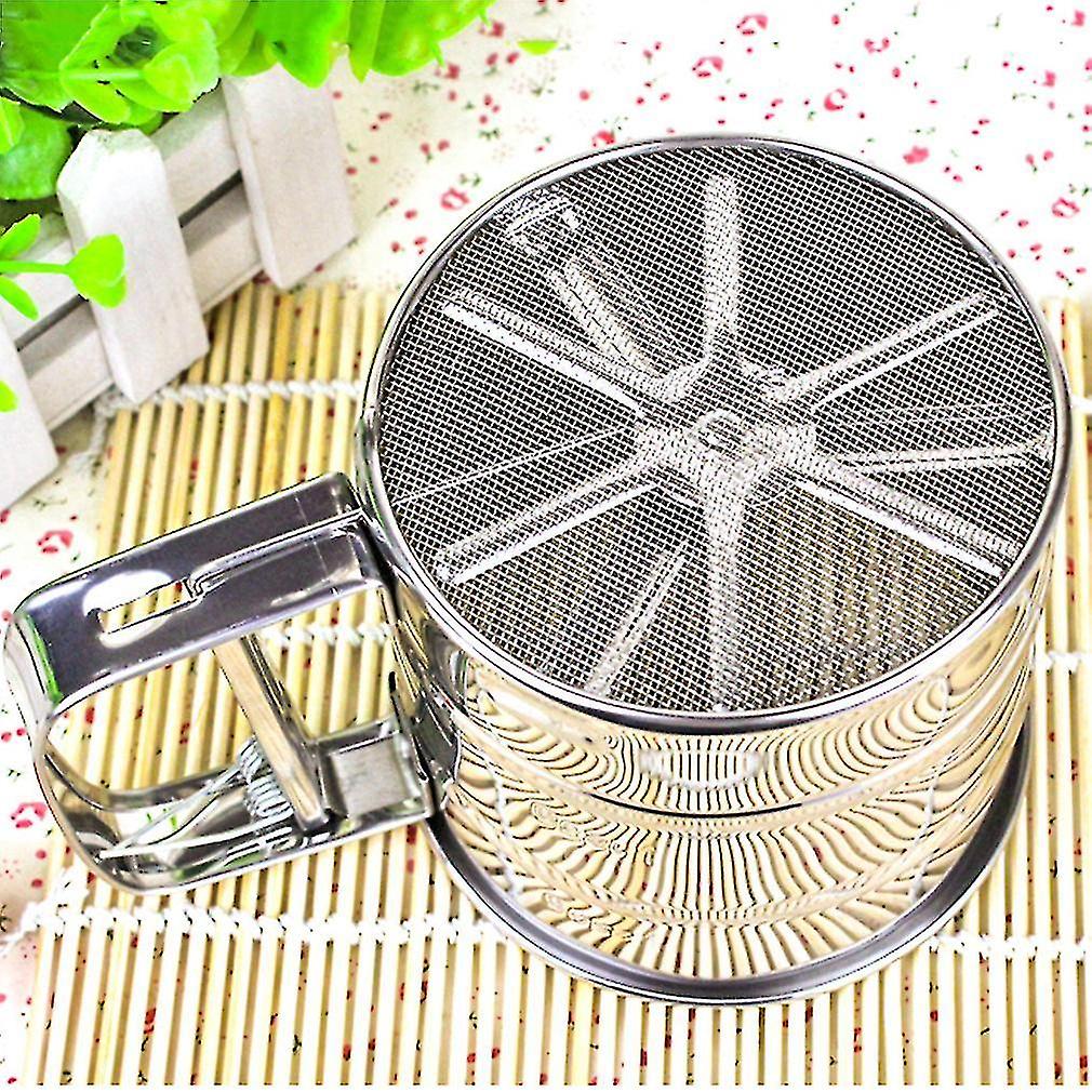 Handheld Baking Cake Tool Stainless Steel Mechanical Baking Shaker Sieve Cup