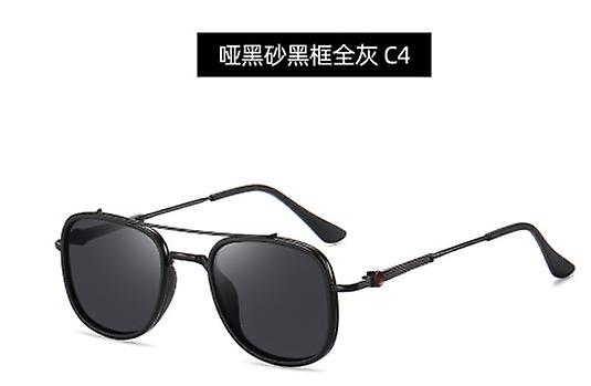 Retro Metal Square Glasses Fashion Tac Polarized Sunshade Mirror Sunglass For Men And Women