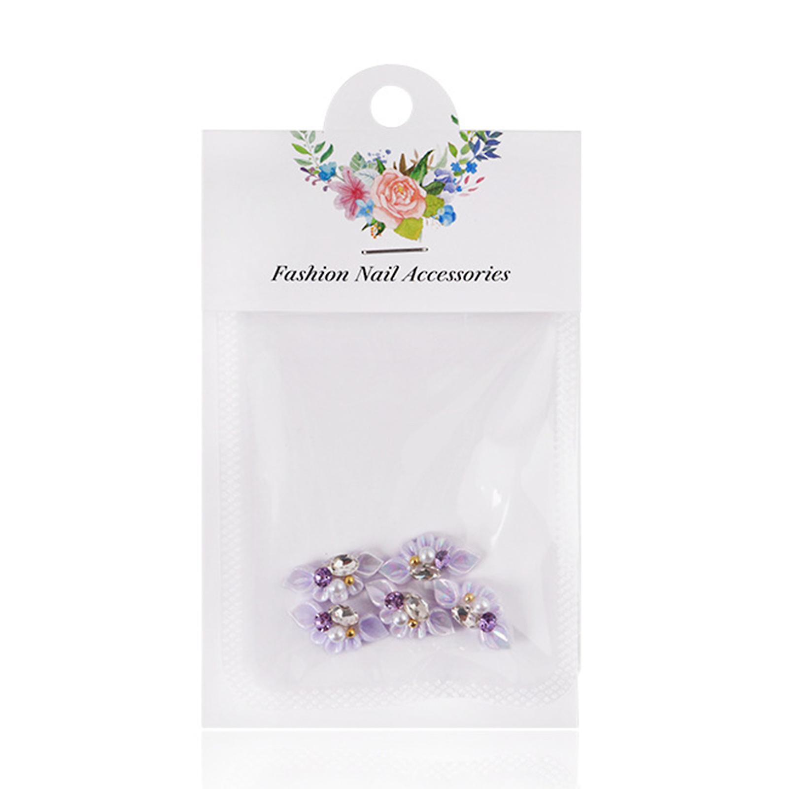 5 Pcs Shiny Natrual Nail Decoration Unique Trendy Pattern Nail Accessories
