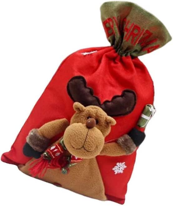 Candy Bag Santa Sacks Gift Bag Cookie Drawstring Bag 3D Doll Bundle Pockets Picture 3