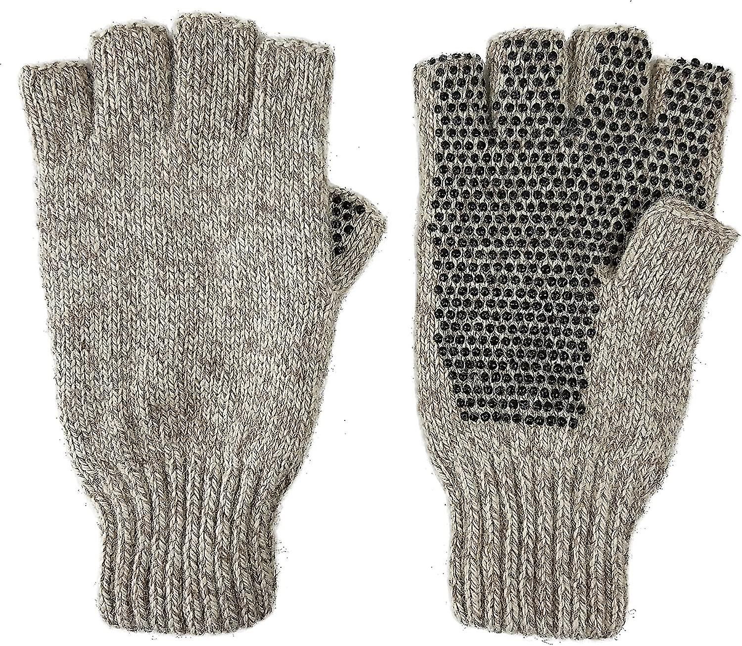 Men's Wool Knitted Fingerless Ragg Gloves With Thinsulate Lining