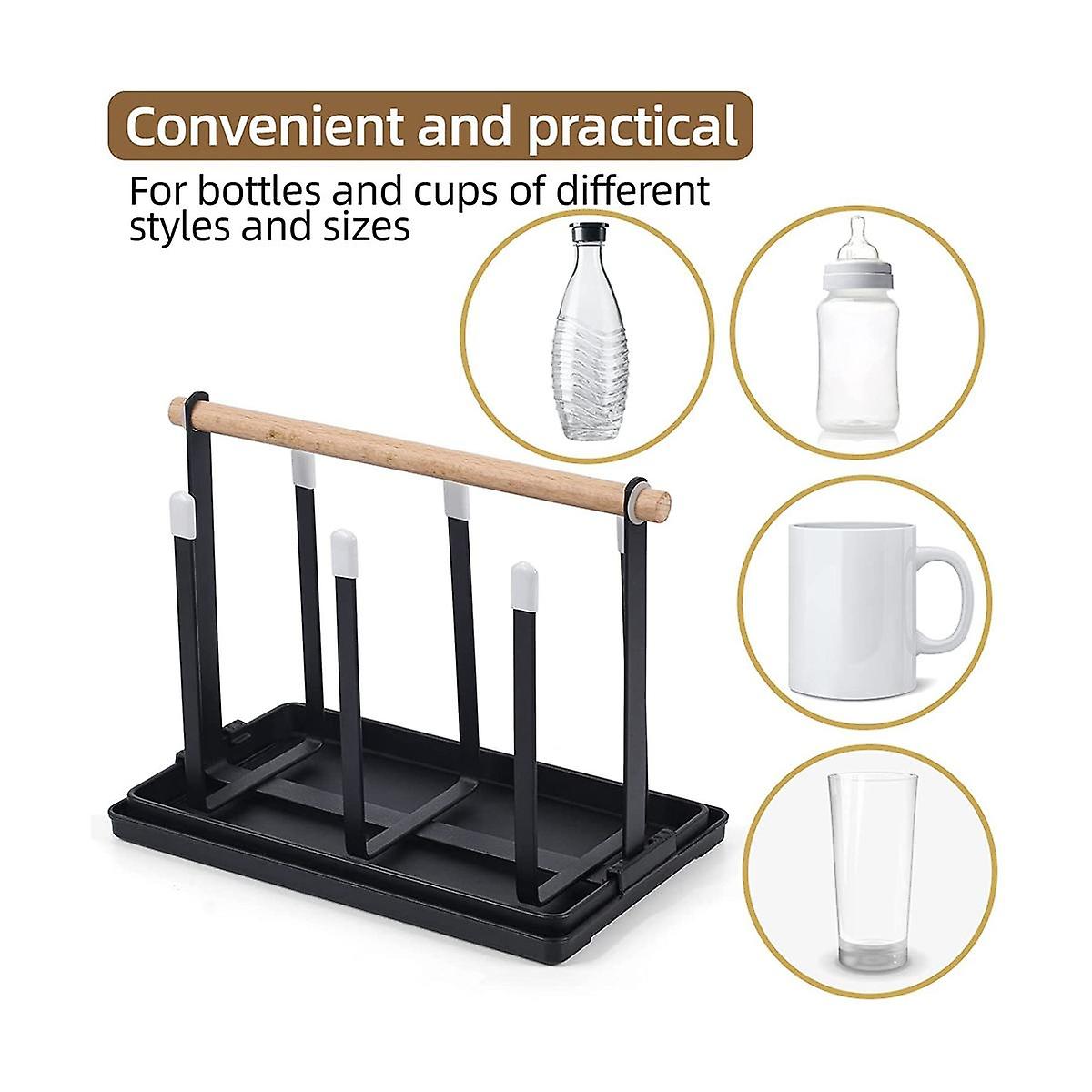 LABRIMP Égouttoir Pliable à Bouteilles & Tasses – Support De Séchage Gris Compact & Moderne