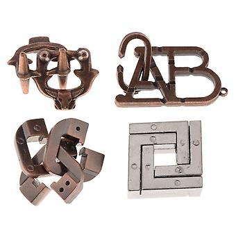 4 stks/set Intellectuele Creatieve Vrije tijd Puzzel Metalen Magic Lock Speelgoed stijl 3