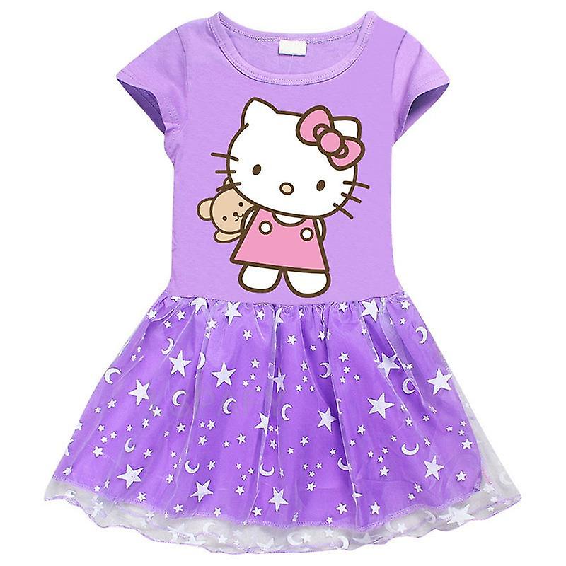 Hello Kitty Girls Kids Dress Pleated Princess Patchwork Dress Cute Cartoon  Printed Baby Child Clothes | Fruugo FR