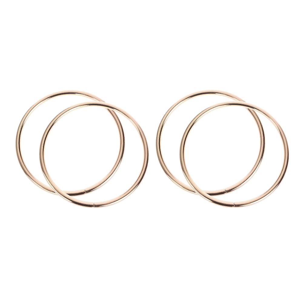 4pcs Metal Bag Handles 2 Pairs - 10cm - Bag Making Craft O-ring Silver