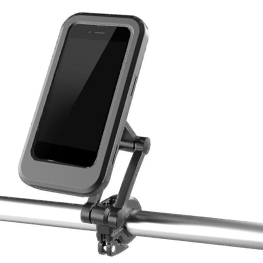 Bicycle Mobile Phone Bracket with Built-in Magnetic Adjustable Telescopic Racket with 360° Rotation Touchable Screen Waterproof