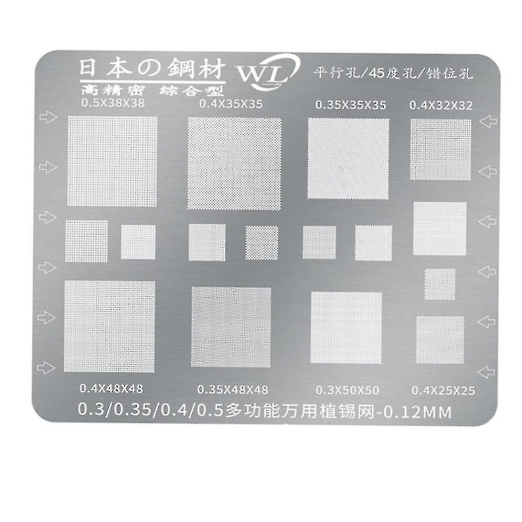 Multifunction Bga Stencil 0.3/0.35/0.4/0.5/parallel/45 Degree Hole Universal Solder Template Bga Re