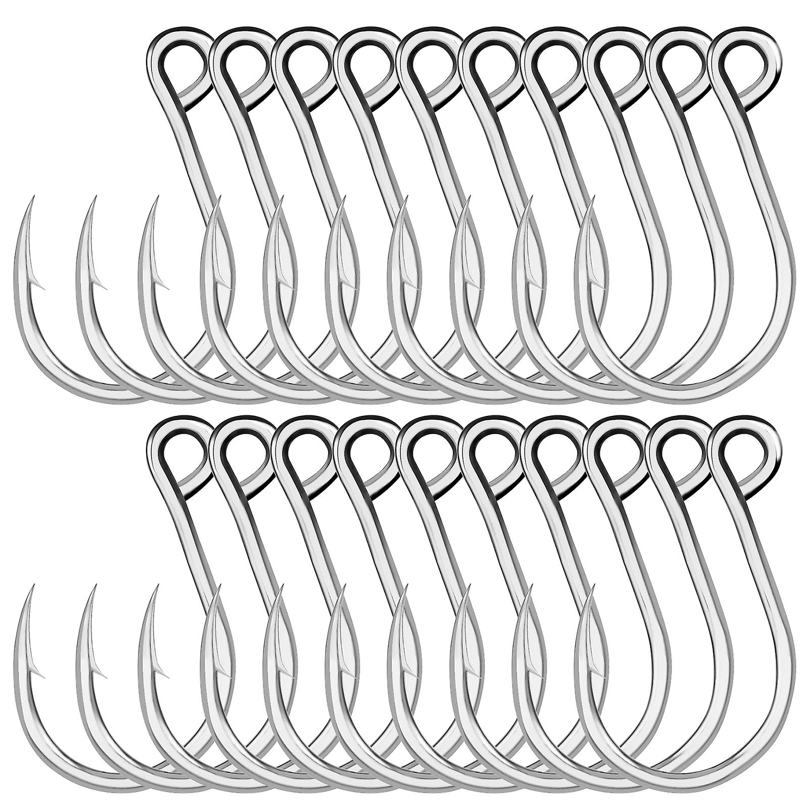 20 Pcs Fishing Hook High Carbon Steel Barbed Hook Extra Strong Hook