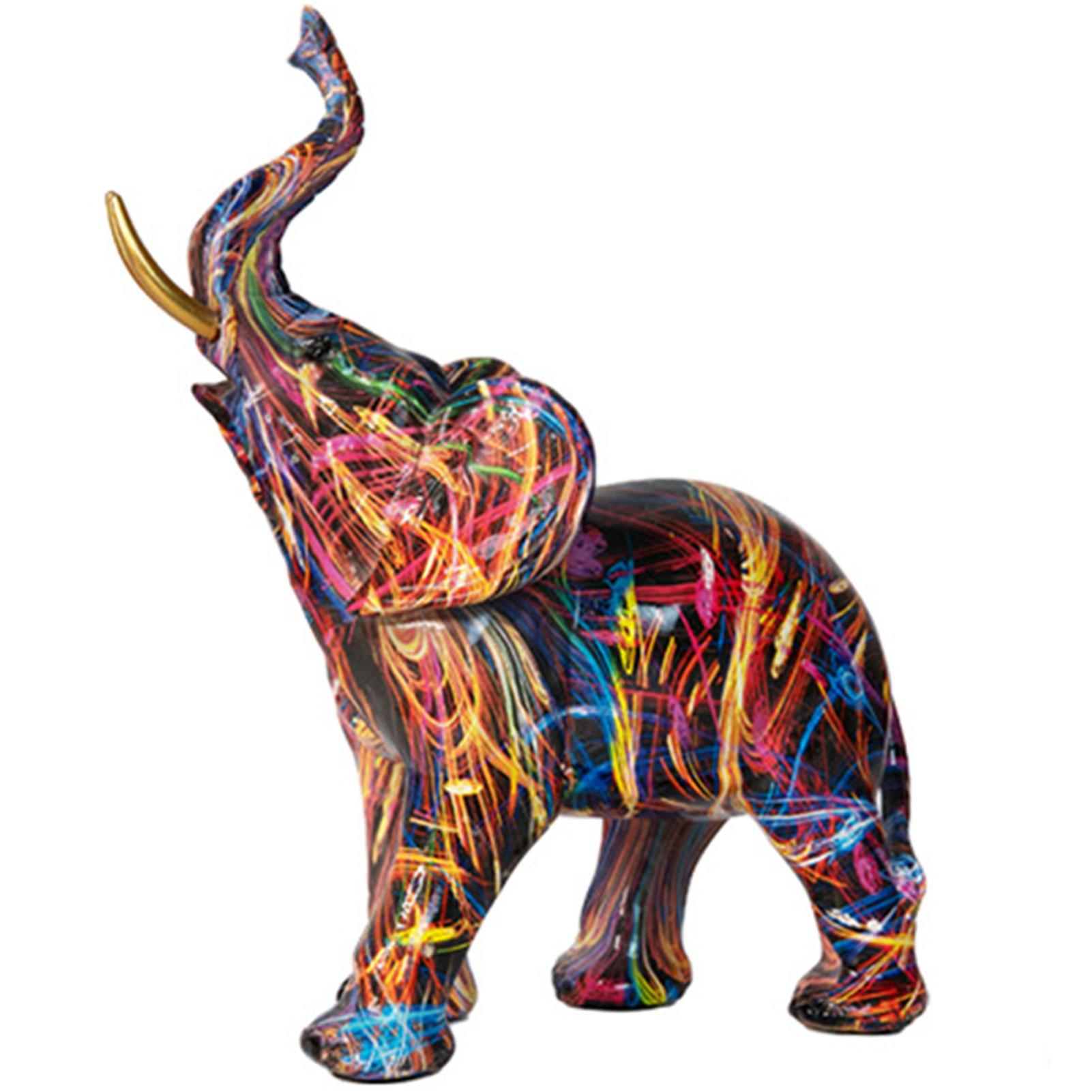 Resin Elephant Sculpture Ornaments Creative Craft Tabletop Statue