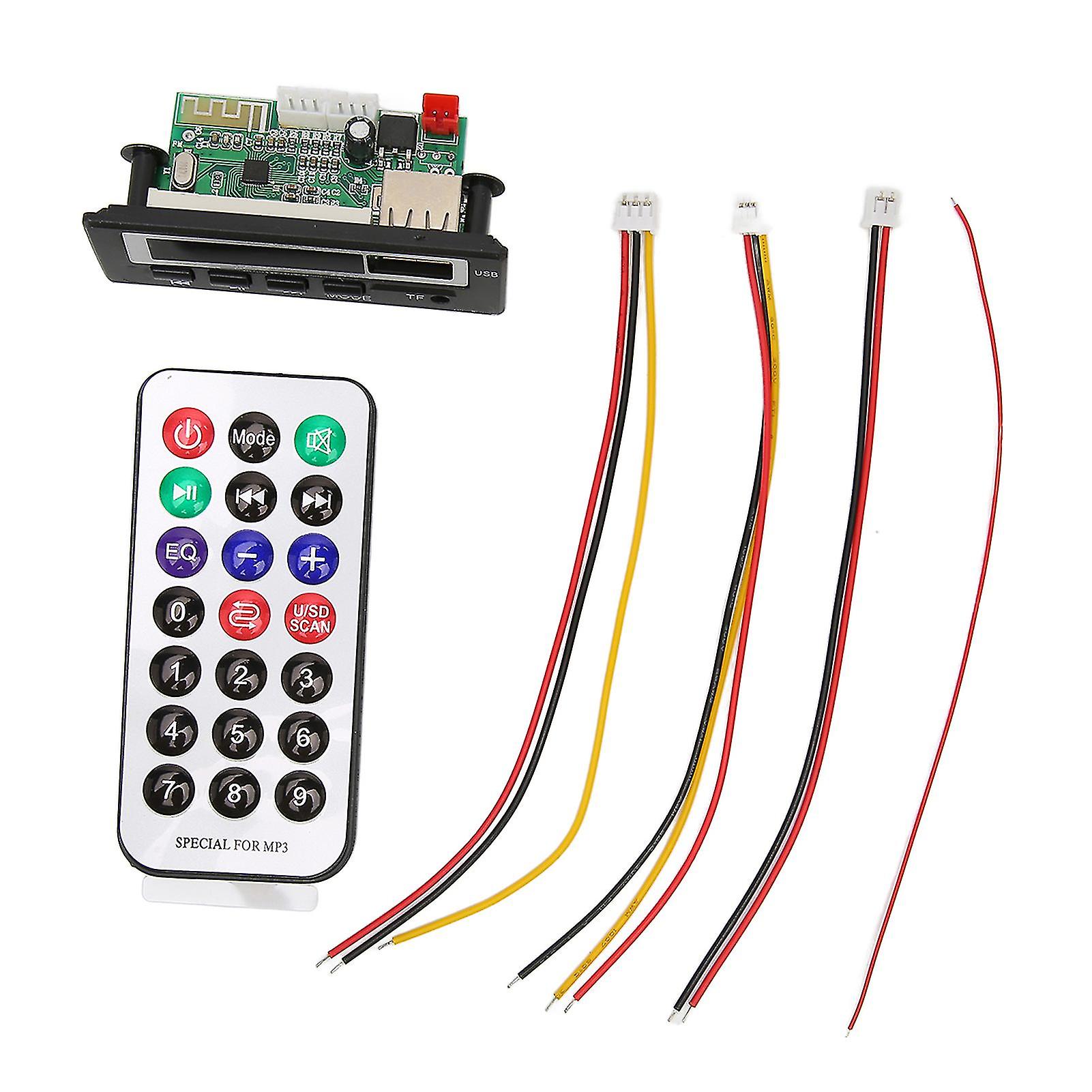 Bluetooth Decoder Board Hands Free Support USB Memory Card FM Radio MP3 WMA Decoding Module for Car 12V