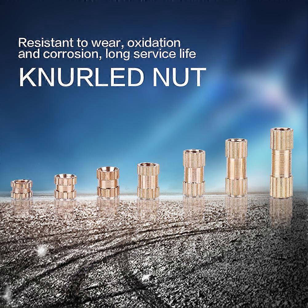 210pcs M3 Brass Knurled Threaded Inserts Nut Set with Box Gold