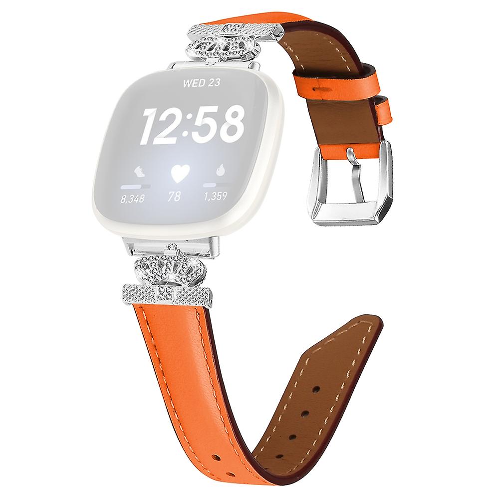 For Fitbit Versa 3/4/Sense 2 Watch Band Crown Connector Replacement Strap with Silver Buckle