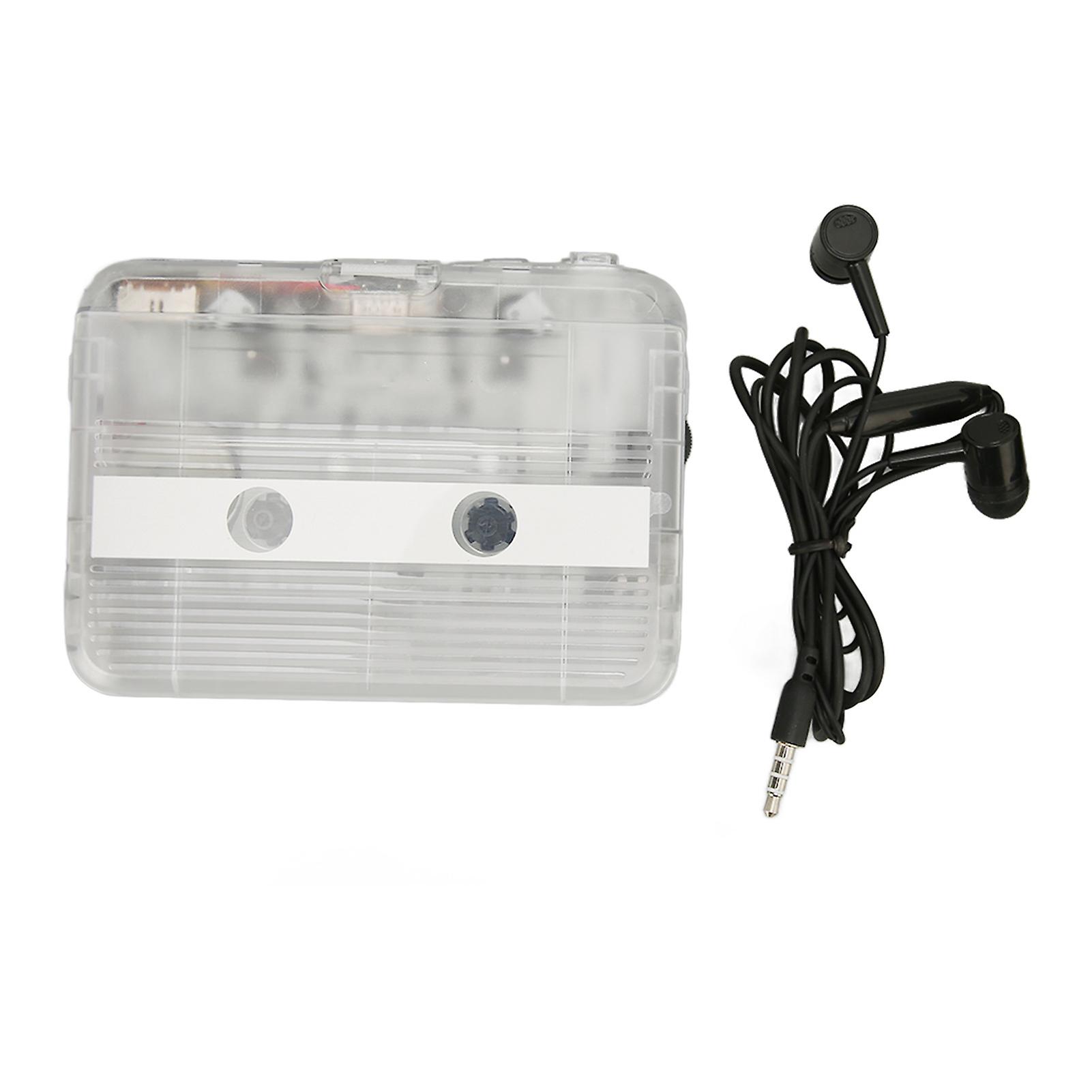 Cassette to MP3 Converter Multifunction Auto Reverse Transparent Retro Portable Tape Player for Laptop PC