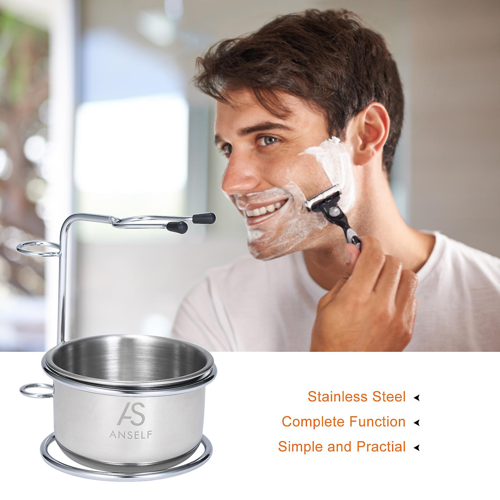 2 In 1 Men's Shaving Set Dry Or Wet Shaving Cup + Shaving Holder