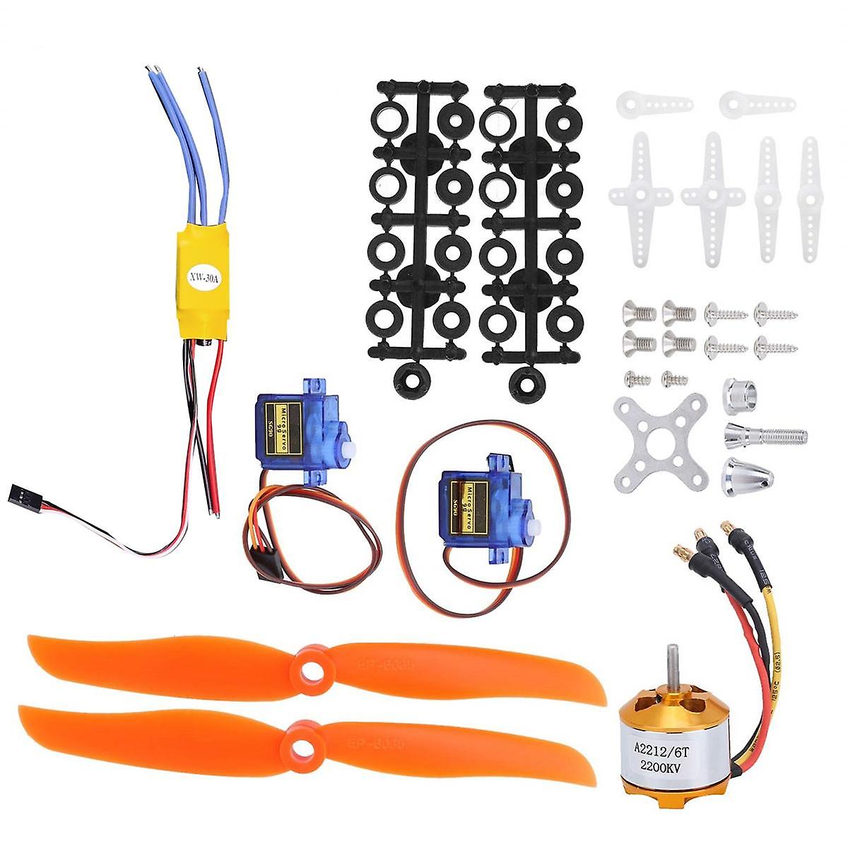 SG90 Servo 2212 KV2200 Brushless Motor 30A ESC 6035 Propeller Accessory Electric Motor Kit for Rc A