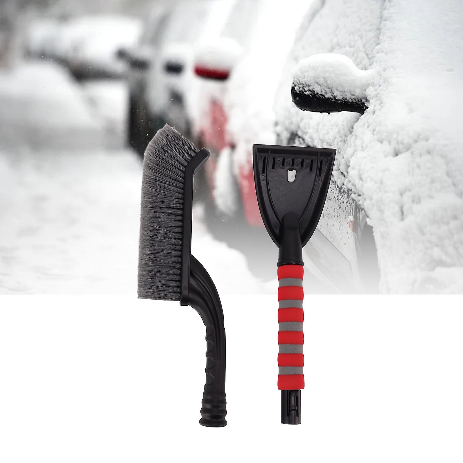 Snow Brush Detachable Ice Scraper Snow Removal Tool with Ergonomic Foam Grip for Cars Trucks Gray Red 