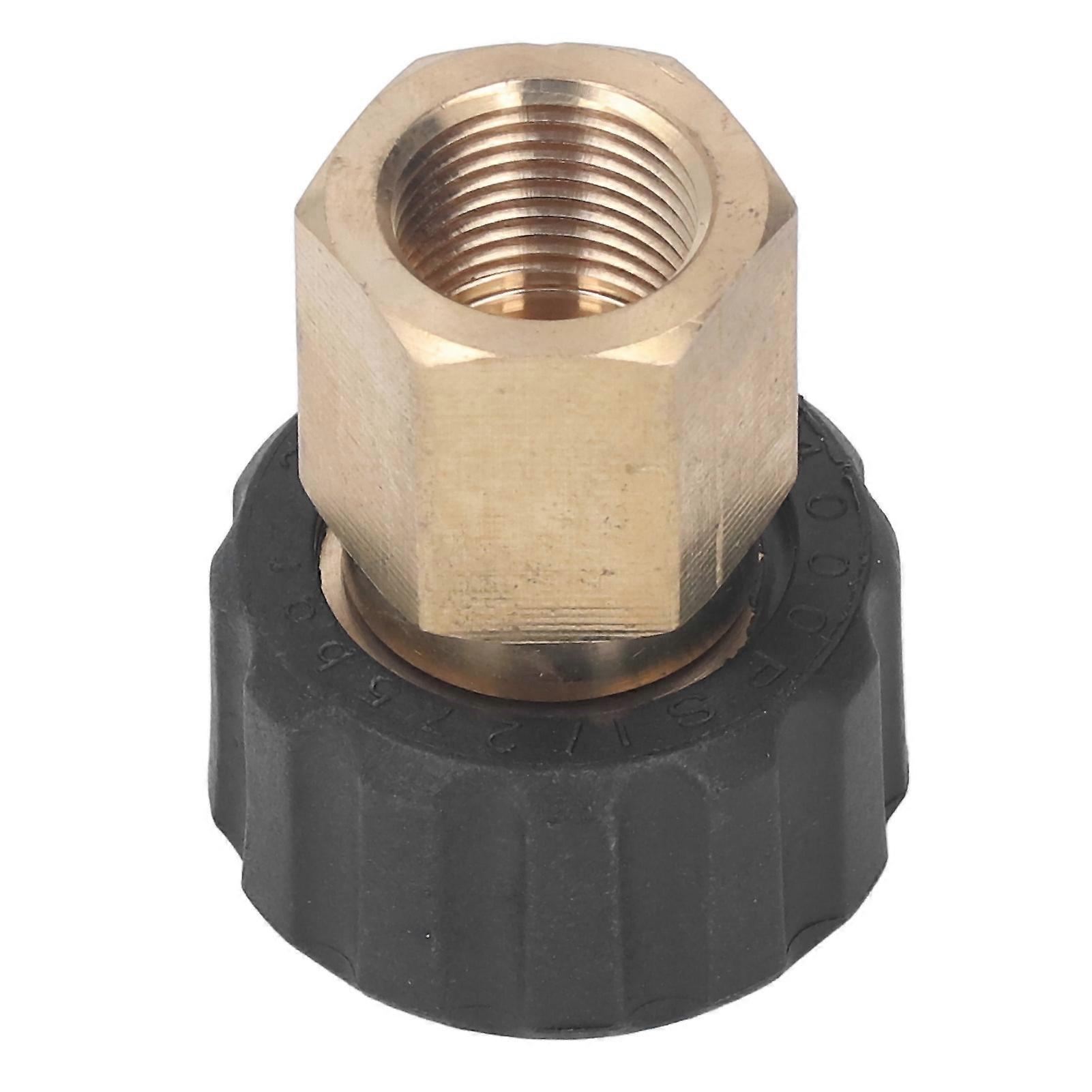 Qukaim Prure Washer Gun Adapter Prure Washer Adapter Gun Hose Connector, 5000PSI Replacement Parts, Female G3/8 to Female M22, 15mm, Compatible