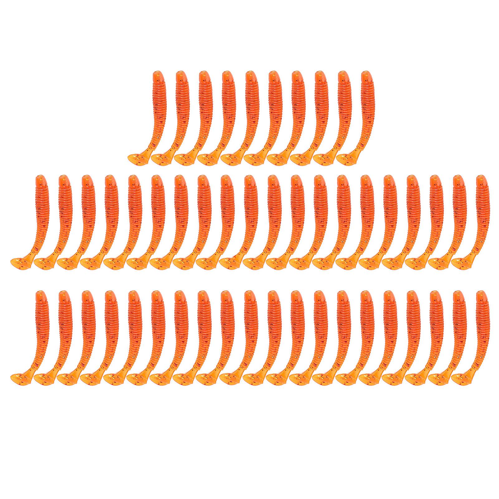 Weichplastikköder, T Tail Mad Wurmköder, Angelgerät, Orange