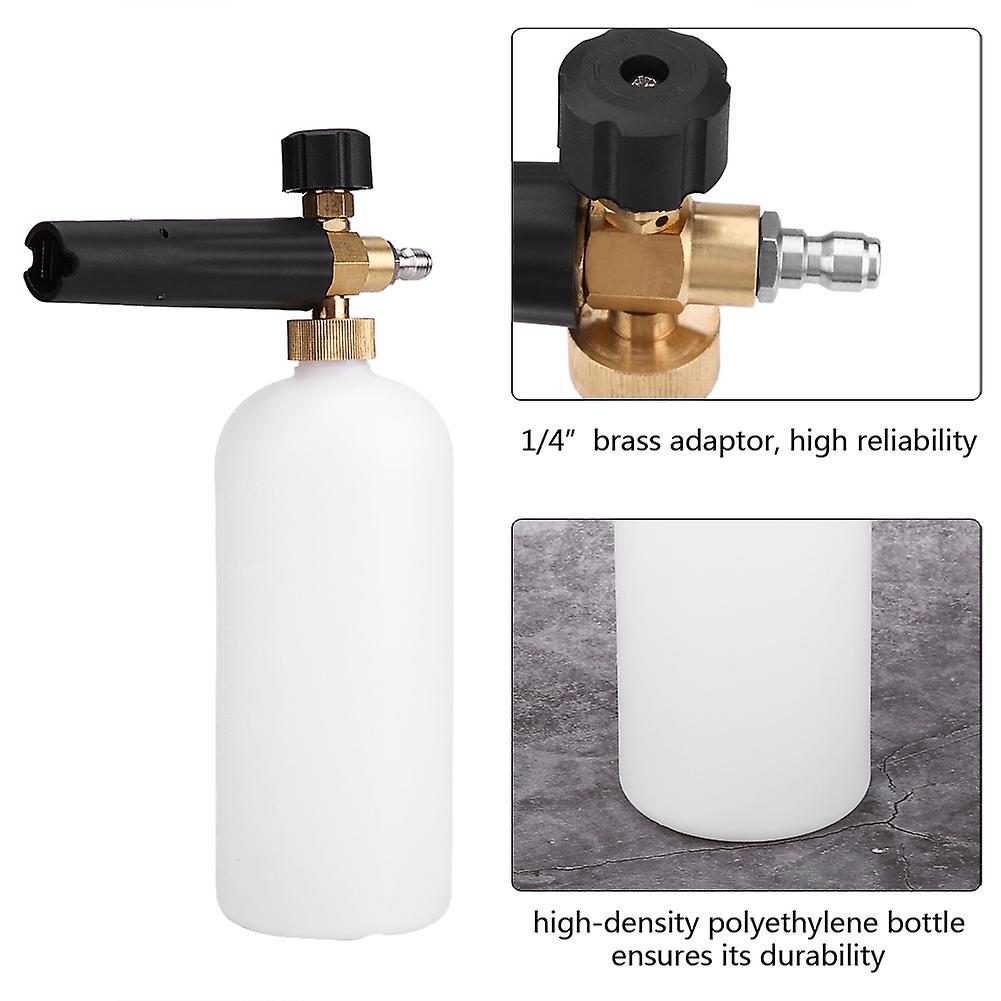 1/4" Adjustable Snow Foam Lance for Car Wash, 1L Bottle, Car Wash Nozzle, Pressure Sprayer