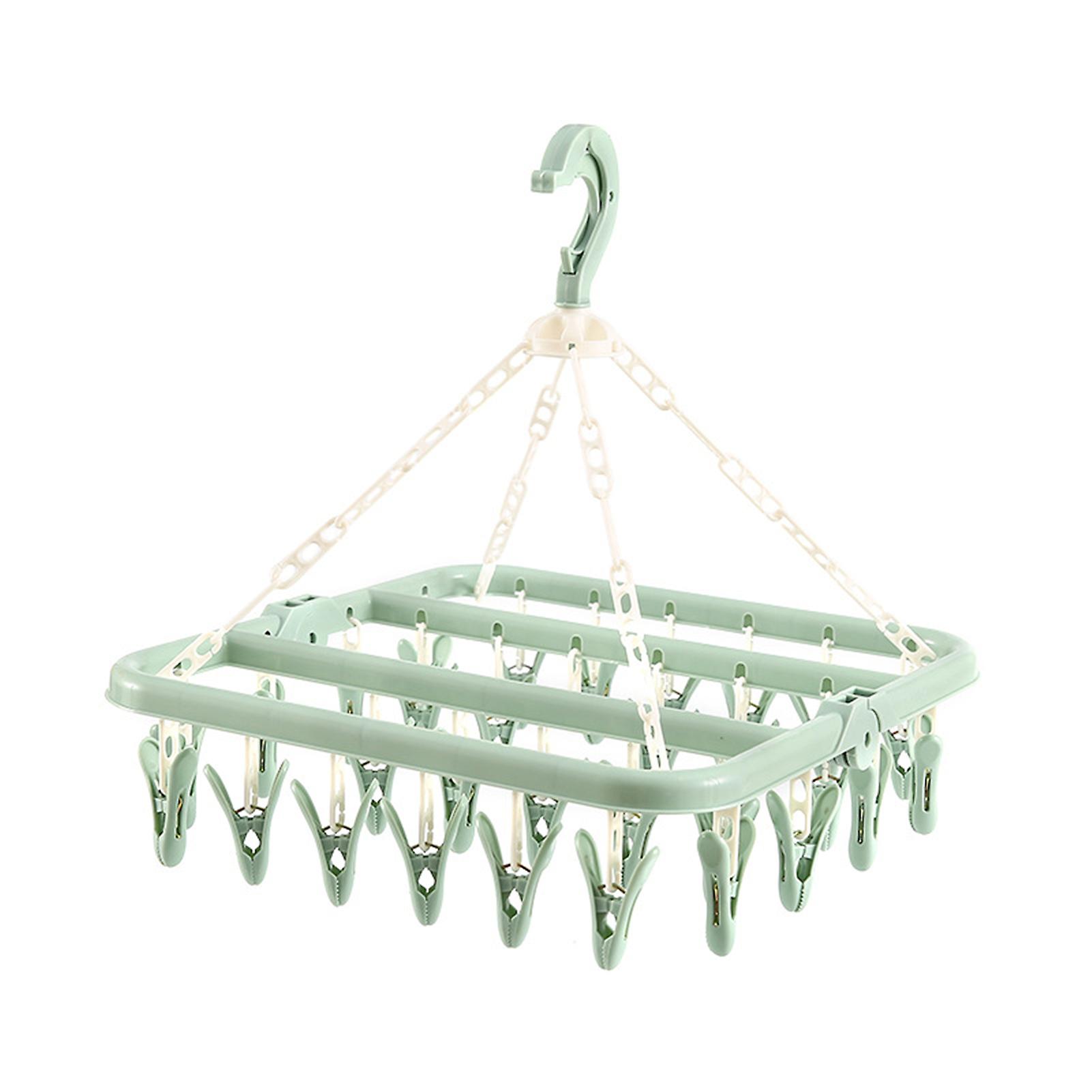 Multi-Purpose Underwear Hanger with 32 Clips Durable Windproof Clothes Hanger for Clothes Drying