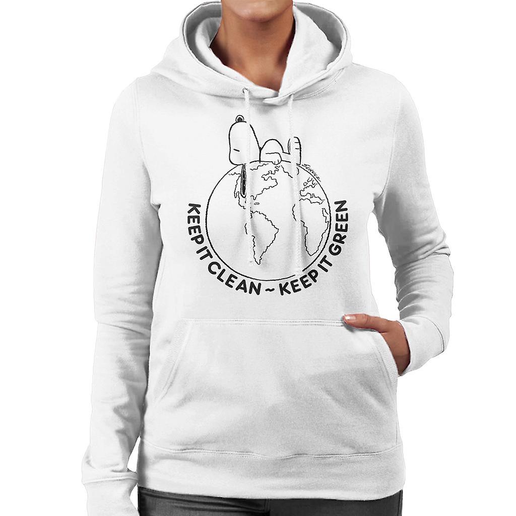 Peanuts Snoopy Lying Down On Earth Women's Hooded Sweatshirt