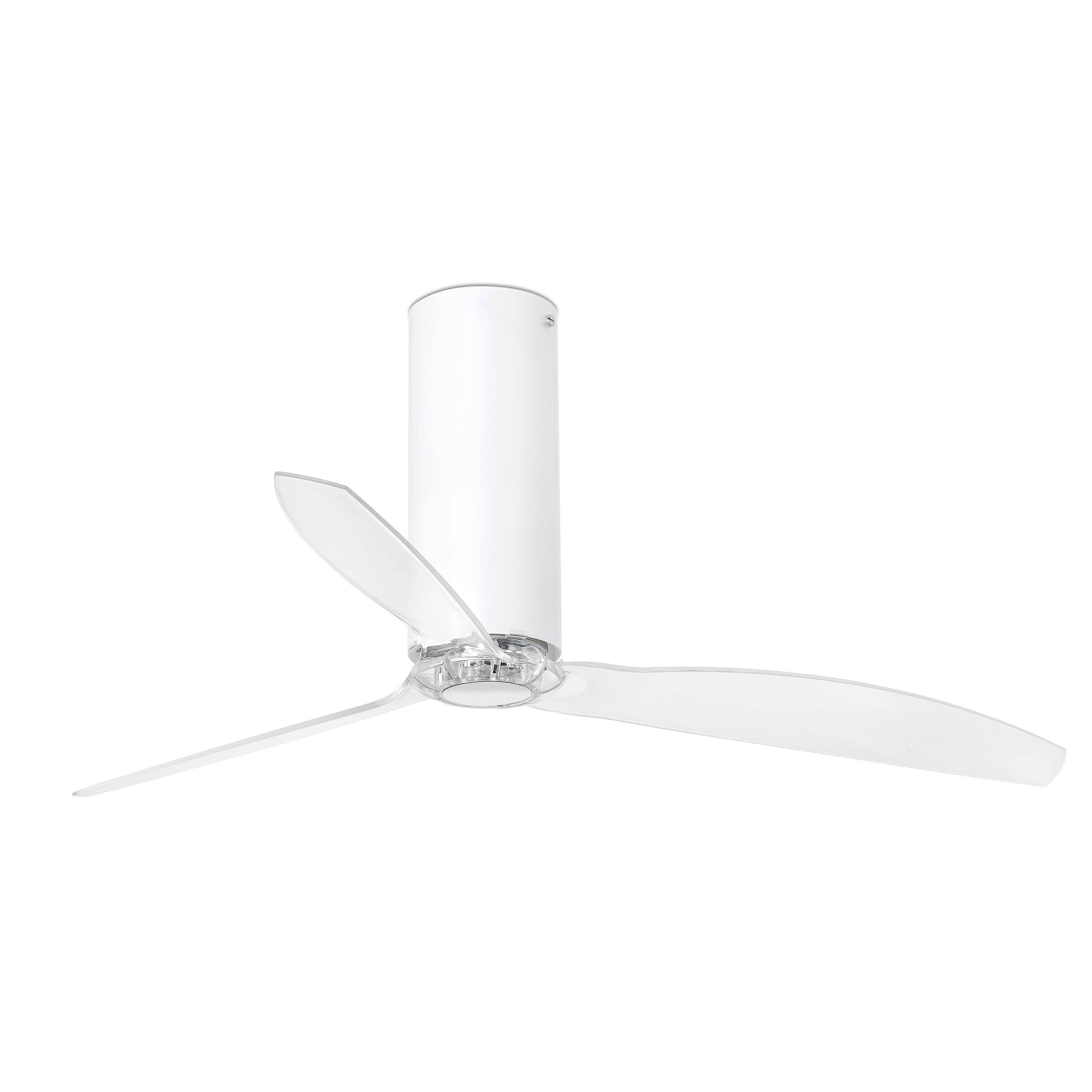 Faro Tube - Medium Ceiling Fan with / without Light Clear, White Gloss