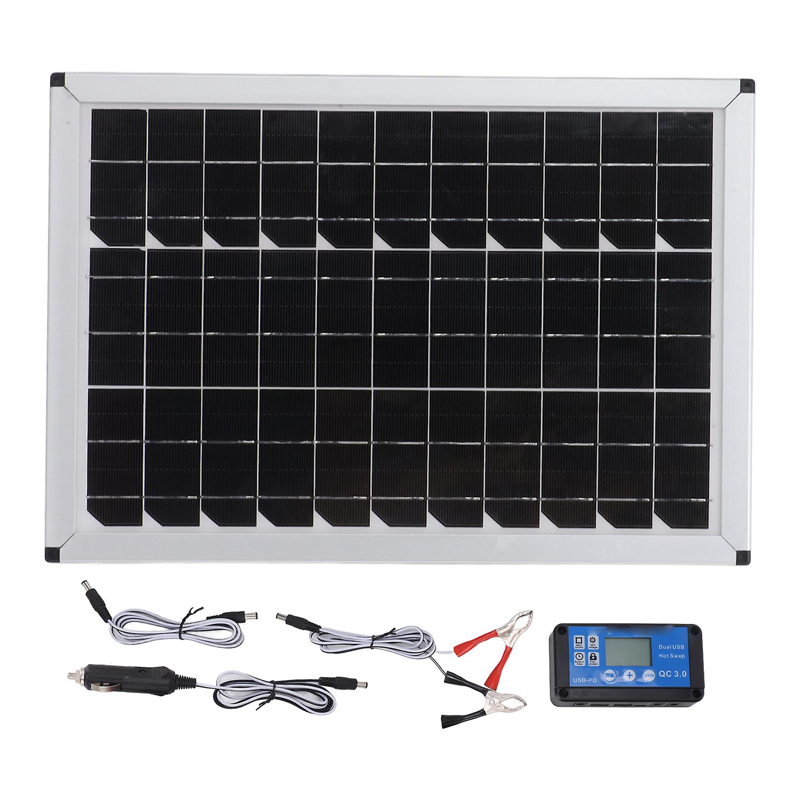 100W 18V Portable Solar Panel Kit 100 Watt 18 Volt Monocrystalline Portable Solar Panel for Automobiles Ships Airplanes Outdoor Agriculture Planting