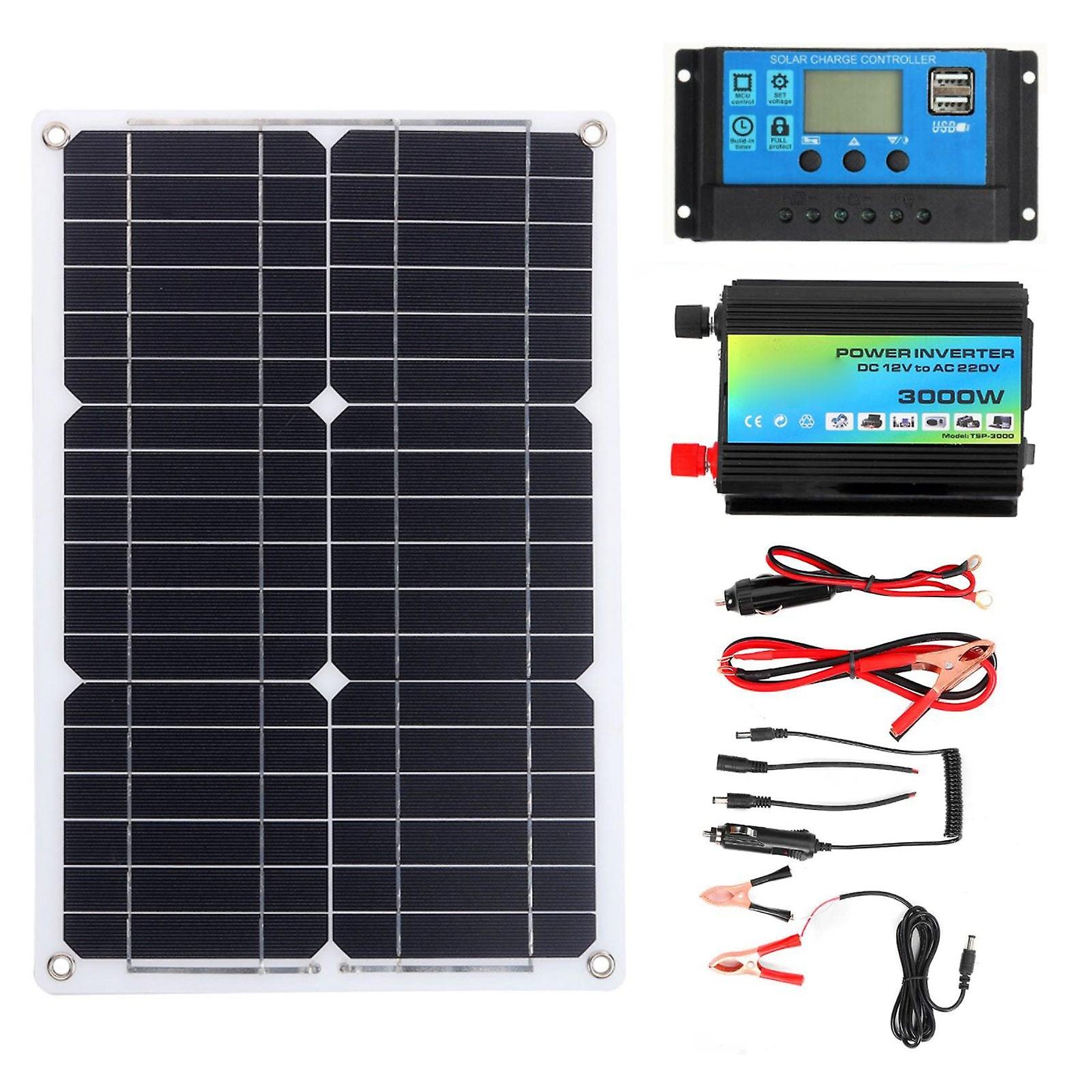 Solar Panel Kit 3000w  Solar Power Generator Grid System Power 60a Home System Solar Power