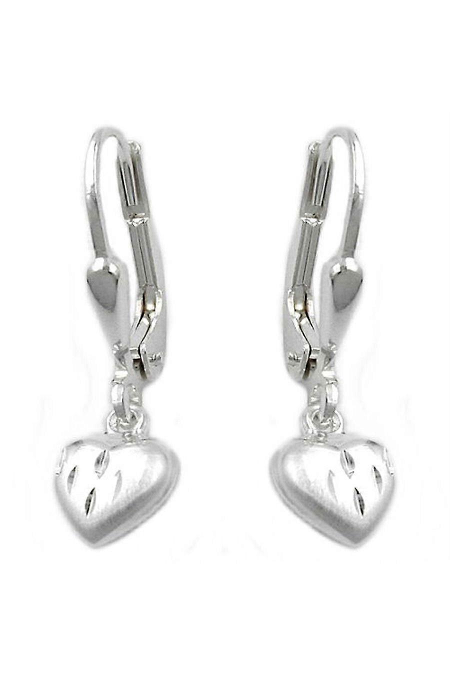Earrings Leverback Hearts Silver 925 - Gl93186
