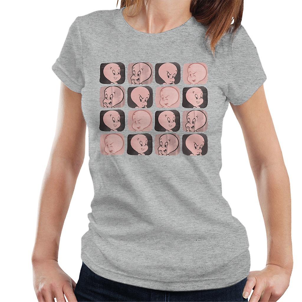 Casper The Friendly Ghost Facial Expressions Pattern Women's T-Shirt