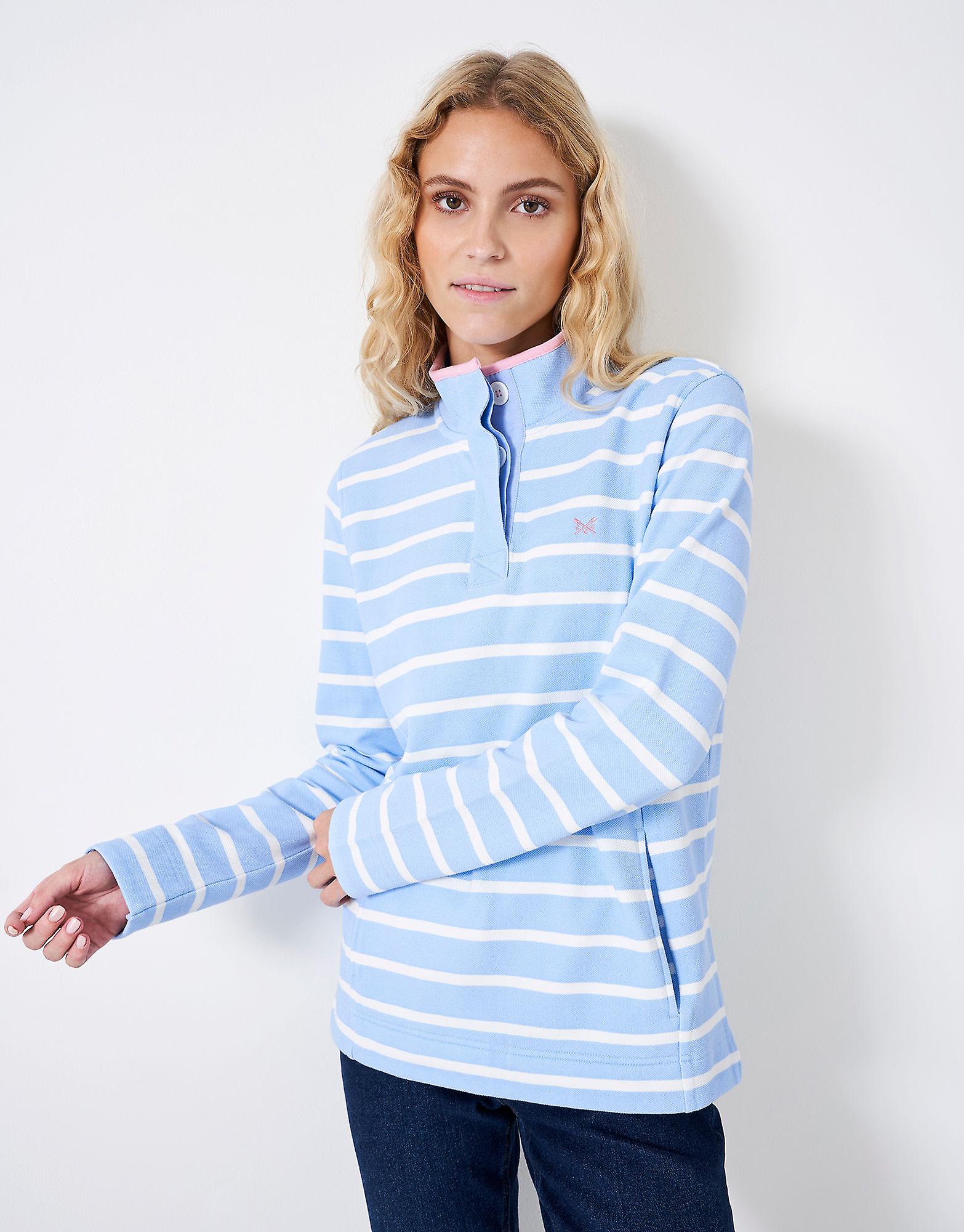 Crew Clothing Half Button Sweatshirt in Blue