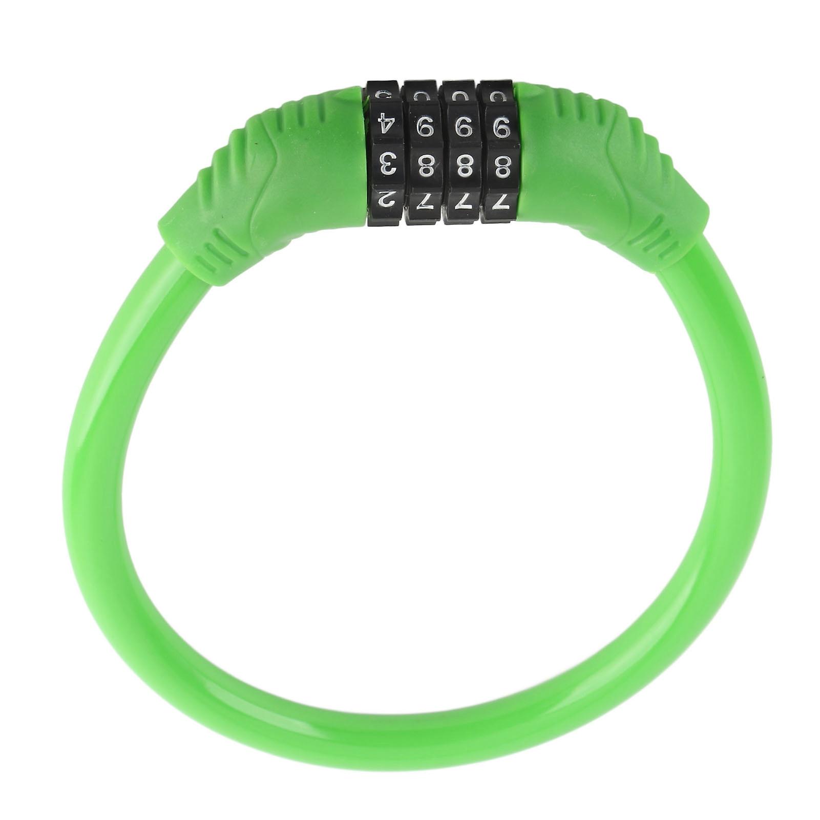 4‑Digit Number Bicycle Locks High Security 4‑Digit Number Bicycle Cable Locks for Cycling OutdoorsGreen