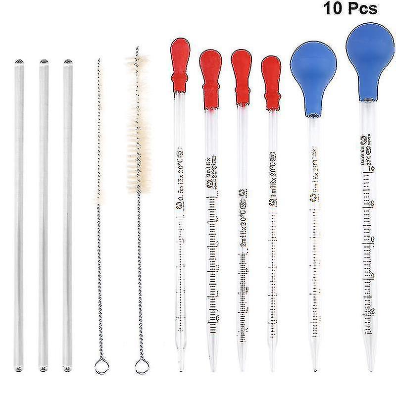 10pcs Gummikopf Glas Pipette Glas Pipette Lab Dropper Pipette mit Scale Line (sortierte Farbe)