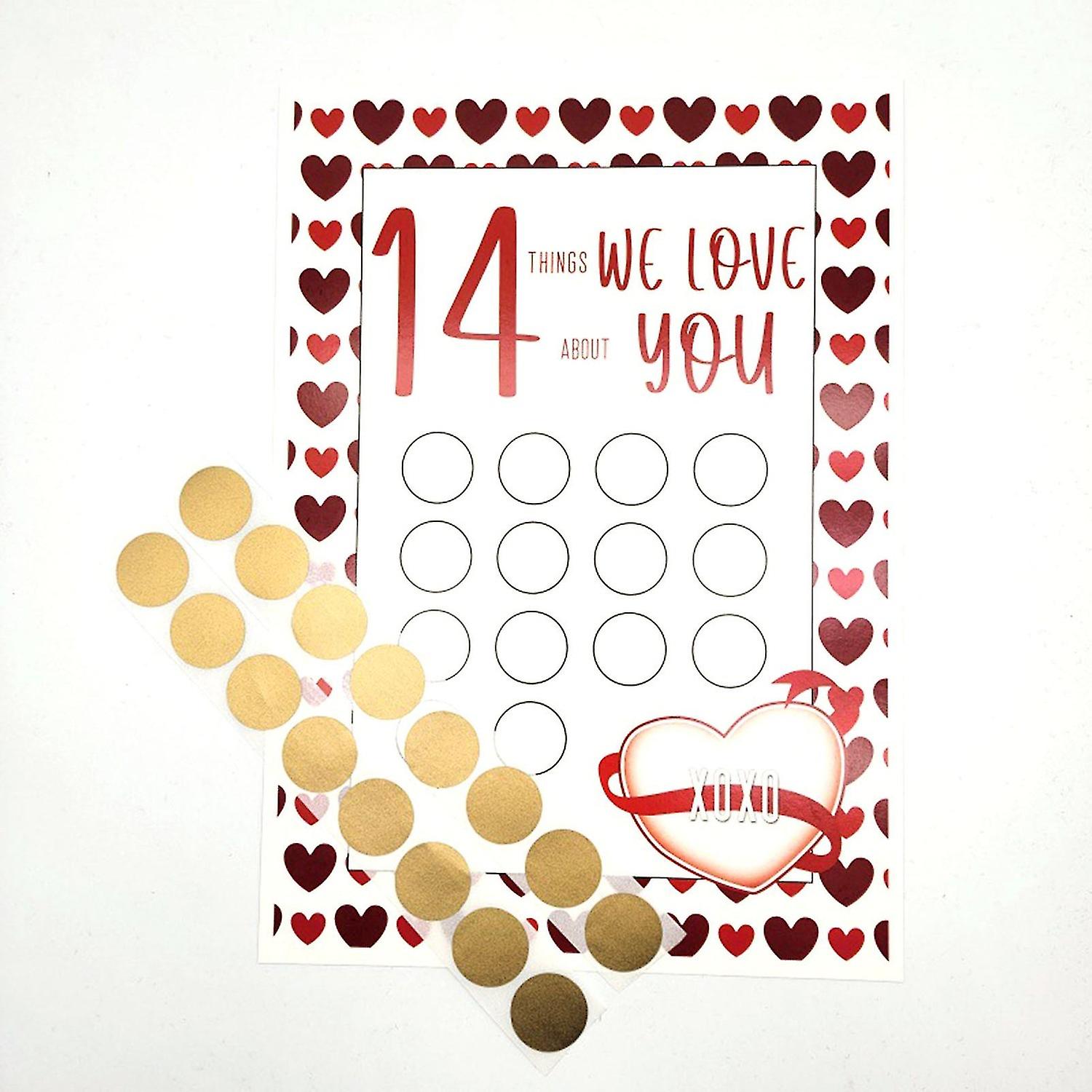 14 Things I Love Abouts You Scratch Card Writable Happiness Recording Scratch Card for Valentine Gif