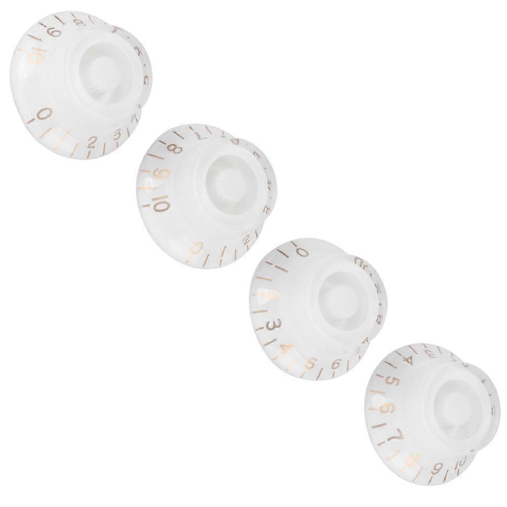 4Pcs Transparent Bell Tone Control Knobs 17mm White Gold