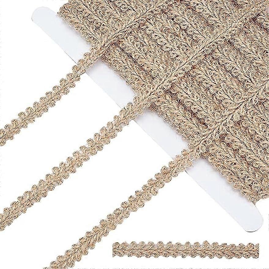 22 Yard Braided Burlap Ribbon Burlywood Lace Craft Ribbon 11mm Rustic Woven Braid Trim Jute Ribbons for Bohemian DIY Crafts Costume Slipcover Curtain