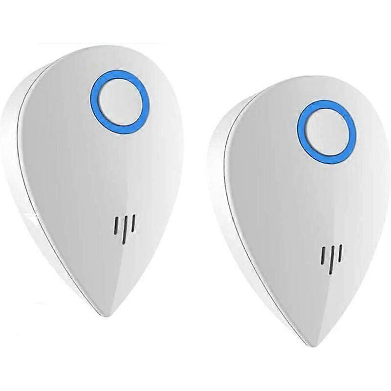 2 pcs Multifunction Ultrasonic repellent, electromagnetic and ultrasonic repellent - ecological insect, rat, fly, spider, ant repellent, non-toxic (Eu