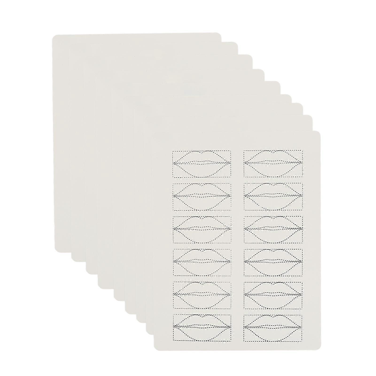 10-Pack Double-Sided Durable Rubber Practice Skin for Microblading Lips & Brows