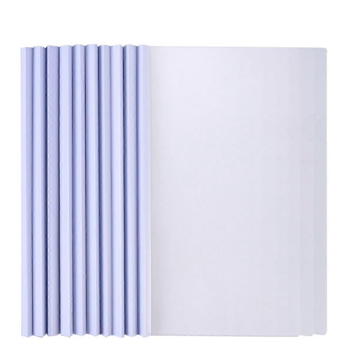 10pcs Transparent File Folder Sliding Bar Report Covers for A4 Report Display Cover Organizer Binder (White
