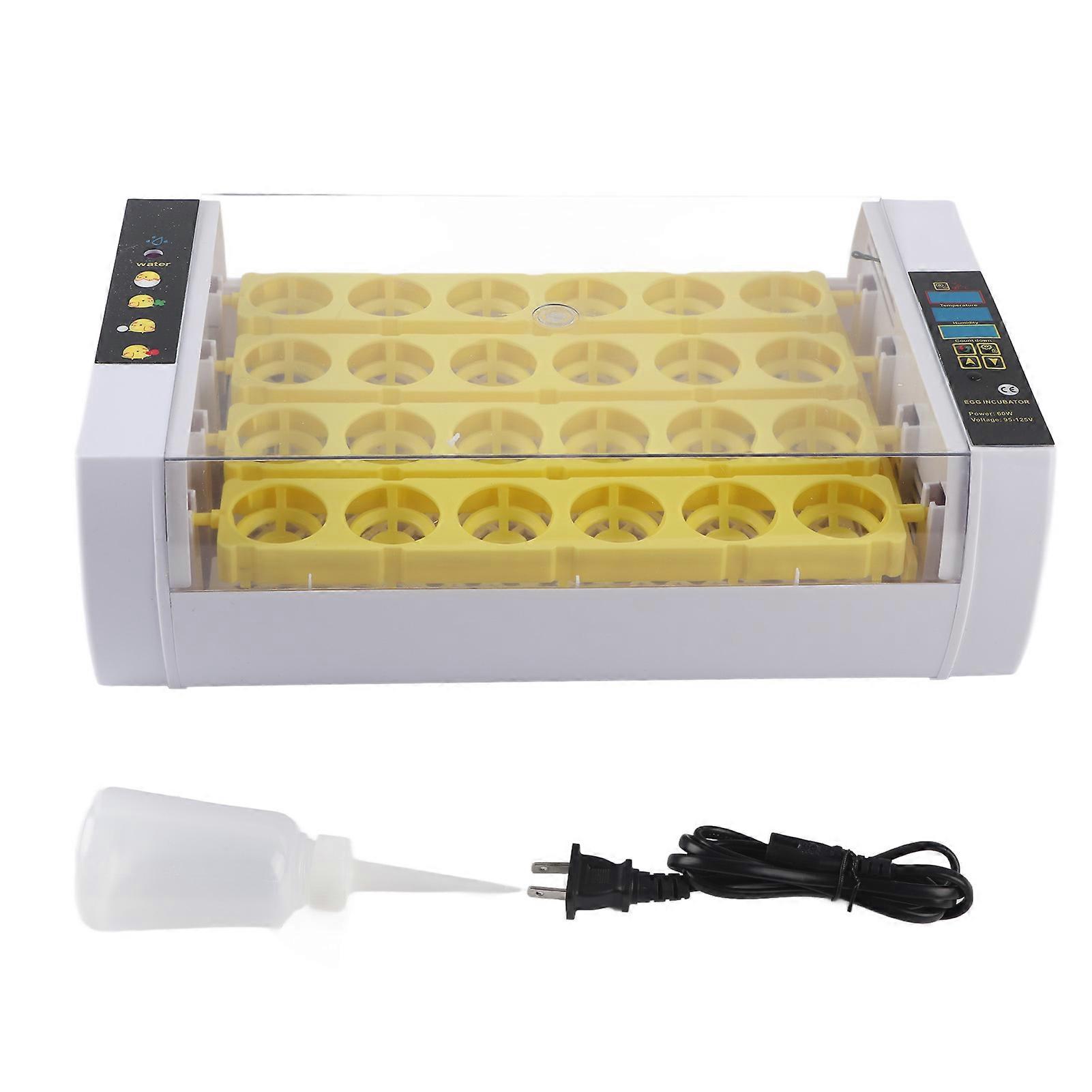 60W Incubator Intelligent FullAutomatic Eggs Hatcher 24 Eggs Hatching Machine for Chicken Duck(Prise amricaine 110V )