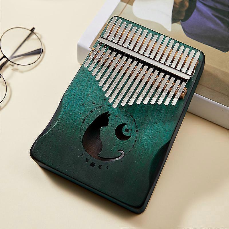17 Keys Moon Cats Kalimba Creative Hollow Out Animals Pattern Mahogany Wooden Handmade Students Keyboard Musical Instruments Hot