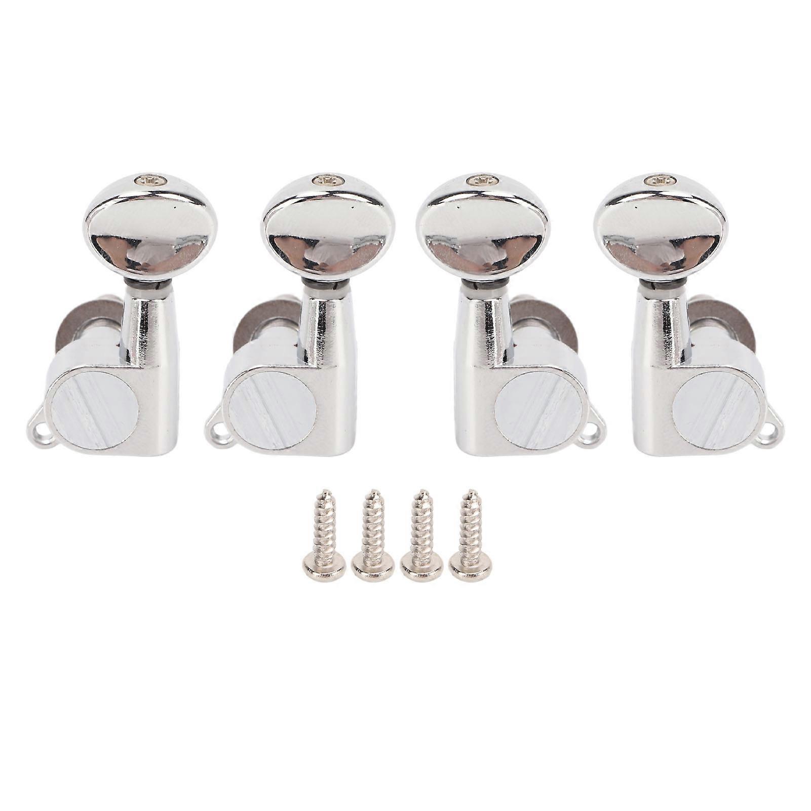 4 Pcs 2l2r Ukulele Tuner Fully Enclosed Small 4 String Ukulele Tuning Machine Head With Oval Handle For Replacement