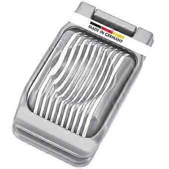 Egg divider for round and oval slices, individually tensioned cutting wires made of stainless steel, aluminum/stainless steel, duplex, gray, 10202260
